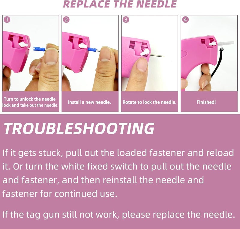 JINFFR Tagging Gun for Clothing, Tagging Gun Kit with 1600pcs 1" Barbs Fasteners and 6 Needles, Price Tag Gun, Standard Retail Price Tag Attacher Gun Kit, Clothes Tagging Gun - Image 3